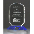 Diamond Series Crystal Trophy w/ Cobalt Blue Crystal Base (4 1/2"x6 1/8")